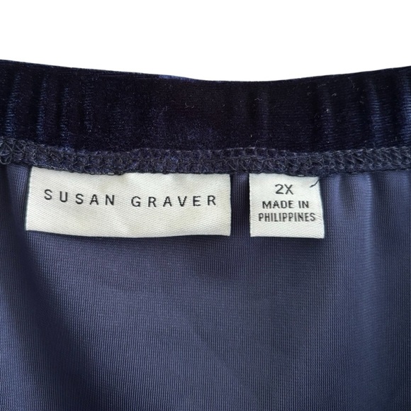 Susan Graver Stretch Velvet Skirt A-Line Pleated Knee Length Office Casual 2X - Picture 6 of 10